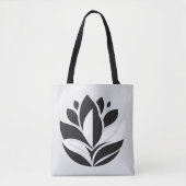 Zwart-wit Bloemen Canvas tas (Voorkant)