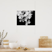 Zwart-wit bloemen close-up poster (Keuken)