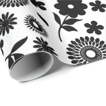 Zwart-wit Bloemen Daisies Naadloos Patroon