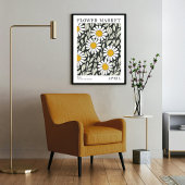 Zwart Wit Bloemen Daisy April Geboorte Bloemen Mar Poster