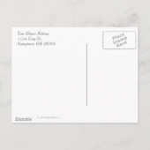 Zwart Wit  Bloemen Damask Dank u Briefkaart (Achterkant)