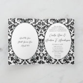 Zwart & Wit Bloemen Damaskus Foto Tweevoudig Huwel (Binnen)