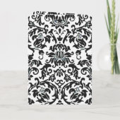 Zwart & Wit Bloemen Damaskus Foto Tweevoudig Huwel (Achterkant)