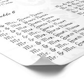 Zwart-wit Bloemen Damast met Paarse Accent Poster (Hoek)