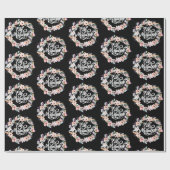 Zwart Wit Bloemen Eid Mubarak | eID-cadeau Cadeaupapier (Vlak)