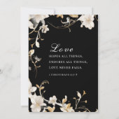 Zwart Wit Bloemen Elegant Christelijk Bijbel Bruil Kaart (Achterkant)