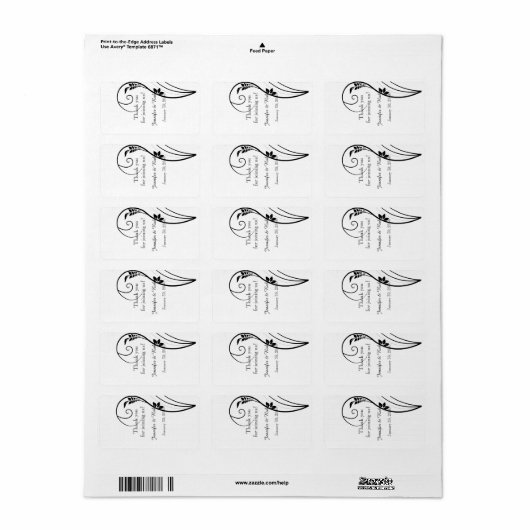 Zwart Wit Bloemen Elegantie Bruiloft Lip Balm Labe Etiket (Full Sheet)