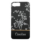 Zwart-wit bloemen, faux gouden folie Case-Mate iPhone case (Achterkant)