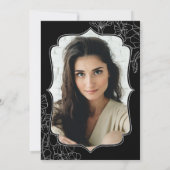 Zwart Wit Bloemen Foto 40e Verjaardagsfeest Kaart (Achterkant)