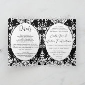 Zwart & Wit Bloemen Foto Huwelijk Tweevoudig (Binnen)