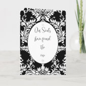 Zwart & Wit Bloemen Foto Huwelijk Tweevoudig (Achterkant)