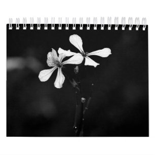 Zwart-wit bloemen fotografie kalender