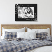 Zwart-wit Bloemen Fotosjabloon Afbeelding Canvas Afdruk (Insitu (Slaapkamer))