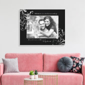 Zwart-wit Bloemen Fotosjabloon Afbeelding Canvas Afdruk (Insitu (Woonkamer))