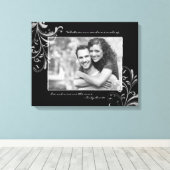 Zwart-wit Bloemen Fotosjabloon Afbeelding Canvas Afdruk (Insitu (Houten vloer))