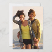 Zwart-wit Bloemen Garland Foto Bruiloft Invit Kaart (Achterkant)