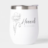 Zwart & Wit Bloemen Gepersonaliseerde bruidsmeisje (Links)