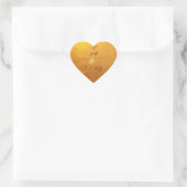 Zwart Wit Bloemen Goud Kraft Bewaar de datum Hart Sticker (Tas)