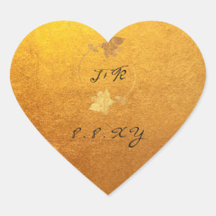 Zwart Wit Bloemen Goud Kraft Bewaar de datum Hart Sticker