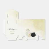zwart wit bloemen gouden bladeren bruiloft bedankdoosjes (Uitgevouwen)