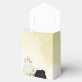 zwart wit bloemen gouden bladeren bruiloft bedankdoosjes (Geopend)