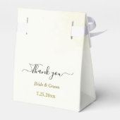 zwart wit bloemen gouden bladeren bruiloft bedankdoosjes (Achterkant)