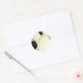 zwart wit bloemen gouden bladeren bruiloft ronde sticker (Envelop)
