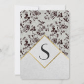 Zwart & Wit Bloemen & Gouden Trim Gerecycled Papie Kaart (Achterkant)