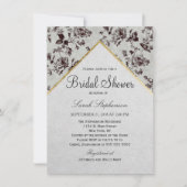 Zwart & Wit Bloemen & Gouden Trim Gerecycled Papie Kaart (Voorkant)