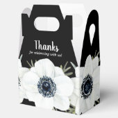 Zwart-wit Bloemen Groot Bedankdoosjes (Geopend)