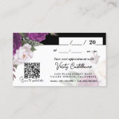 Zwart-wit Bloemen Haar Stylist Afspraak QR Visitekaartje (Achterkant)