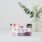 Zwart-wit Bloemen Haar Stylist Afspraak QR Visitekaartje (Staand voorkant)