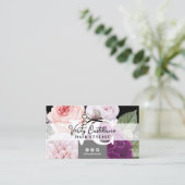 Zwart-wit Bloemen Haar Stylist Afspraak QR Visitekaartje (Staand voorkant)