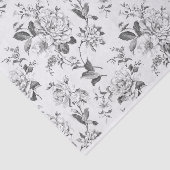 Zwart-wit Bloemen Illustraties Patroon Tissuepapier (Detail)