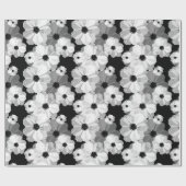 Zwart-wit bloemen inpakpapier (Vlak)