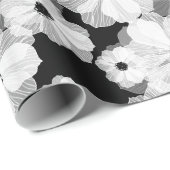 Zwart-wit bloemen inpakpapier (Rol Hoek)