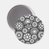 Zwart-wit bloemen iPhone-magneet Magneet (Voorkant / Achterkant)