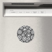 Zwart-wit bloemen iPhone-magneet Magneet (Insitu (Vaatwasser))