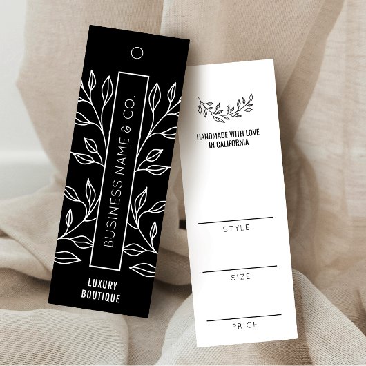 Zwart & Wit Bloemen Kleding Boutique Prijs Label