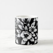 Zwart-wit bloemen koffiemok (Center)