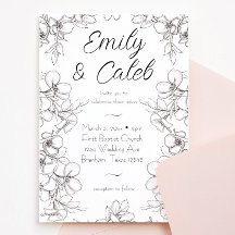 Zwart-wit Bloemen Lijst lijn Art Bruiloft