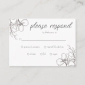 Zwart & Wit Bloemen Lijst Lijn Kunst Behuizing Kaa Informatiekaartje (Voorkant)