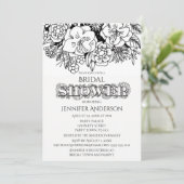 Zwart Wit Bloemen Lily Daisy Vrijgezellenfeest Kaart (Staand voorkant)