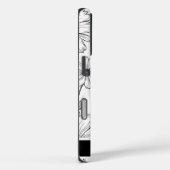 Zwart Wit Bloemen Line Art Smartphone Case-Mate iPhone Case (Achterkant / Rechts)