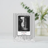 Zwart & Wit Bloemen met Strepen Dank U Briefkaart (Staand voorkant)