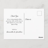 Zwart & Wit Bloemen met Strepen Dank U Briefkaart (Achterkant)