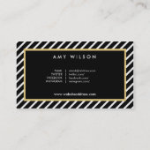 Zwart Wit Bloemen Mode Blogger Social Media Visitekaartje (Achterkant)