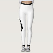 Zwart & Wit Bloemen Modern Chic Schattige Trendy Leggings (Voorkant)