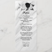 Zwart & wit bloemen mooi bruiloft menu (Voorkant)
