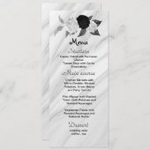 Zwart & wit bloemen mooi bruiloft menu (Voorkant / Achterkant)